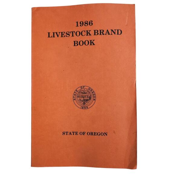 Oregon 1986 Livestock Brand Book Cattle Farm Farmers Paperback Reference Book - Picture 1 of 7